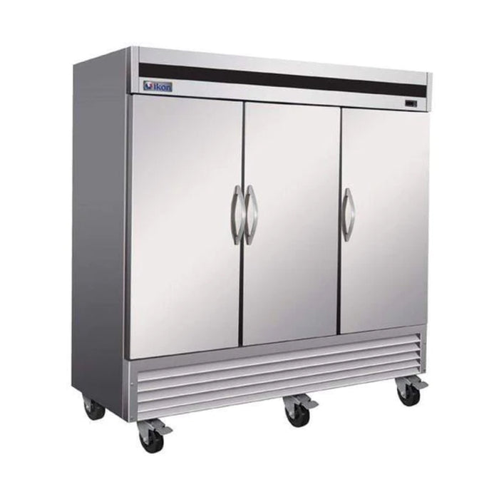 Ikon IB81F-DV 81" Bottom Mount Solid 3-Door Reach-In Freezer