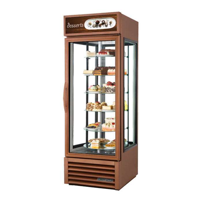 True G4SM-23RGS~TSL01 27.5" Four Sided Glass Refrigerated Merchandiser with Rotating Glass Shelves