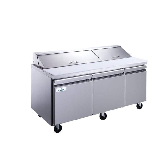 Glacier GST-72-18 72" 3-Door Salad/Sandwich Prep Table