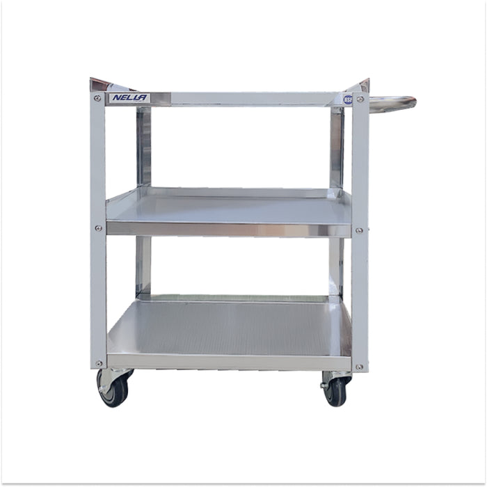 Nella 18" x 28" x 32" 3-Tier Stainless Steel Utility Cart - JC-CART-1524-KD