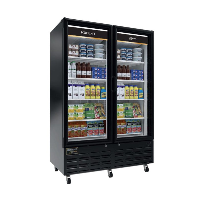 Kool-It LX-46RB 54" Double Glass Door Merchandiser Refrigerator - 41.7 Cu. Ft.