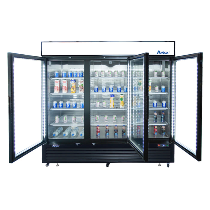 Atosa MCF8724 81" Bottom Mount 3 Glass Door Refrigerated Merchandiser - 69.5 Cu. Ft.