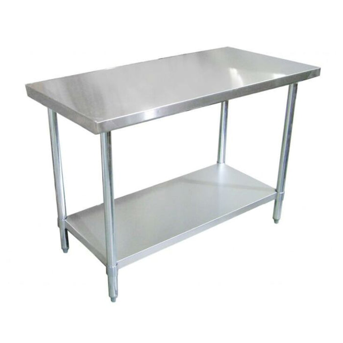 Nella 18" x 36" Stainless Steel Worktable with Galvanized Legs and Undershelf - 47720