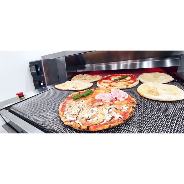 Trento 104.7" Pizzagroup Dragon High-Productivity Static Conveyor Pizza Oven with 24″ Wide Belt – 208 V, 28 kW