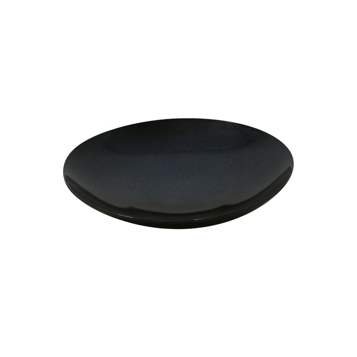 Nella 10.2" Moon Black Porcelain Couscous Plate - 24/Case - CP10126 MOON