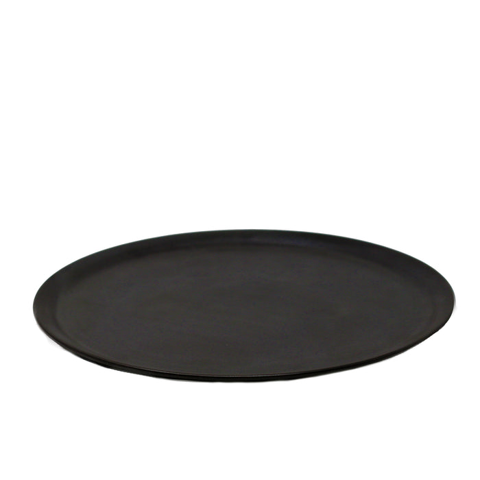 Nella 12.4" Round Matte Black Porcelain Pizza Plate - 12/Case - PZ31 BK