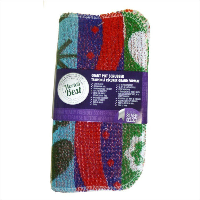 World's Best Flat Pot Scrubbers. Dishwasher Safe. Assorted Colors (3)