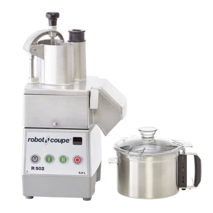 (USED) Robot Coupe R502 6 Qt. Stainless Steel 2-Speed Combination Processor - 1.2 Hp / 208-240V