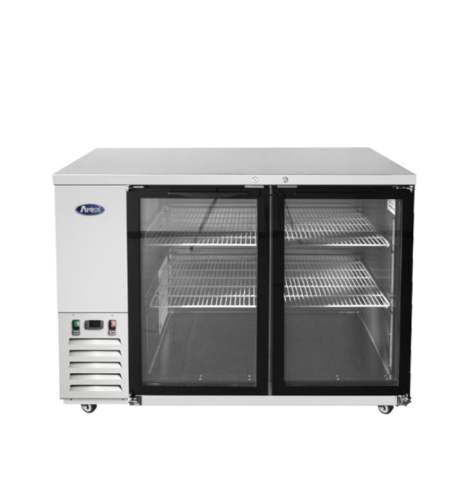 Atosa SBB48GGRAUS1 48" Glass 2-Door Shallow Depth Back Bar Cooler - 11.5 Cu. Ft.