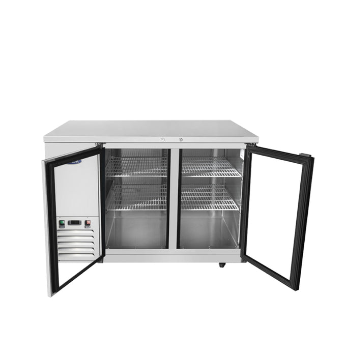 Atosa SBB48GGRAUS1 48" Glass 2-Door Shallow Depth Back Bar Cooler - 11.5 Cu. Ft.