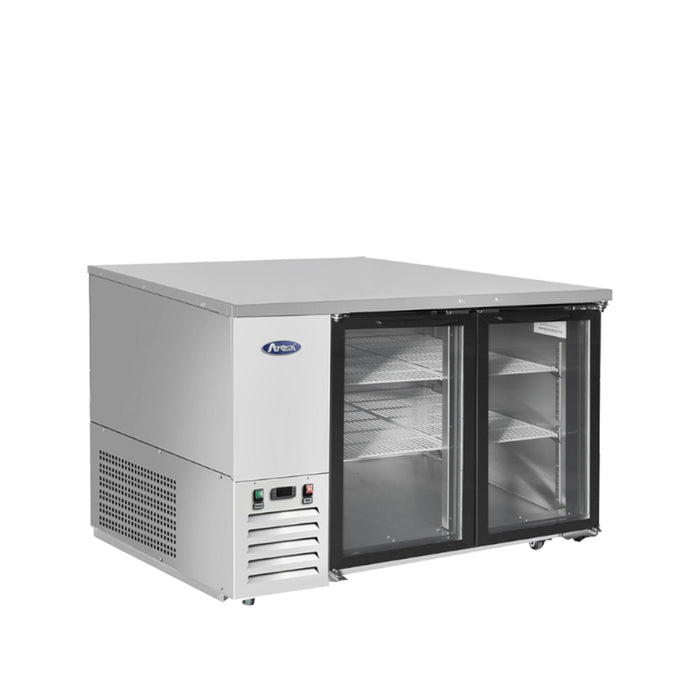 Atosa SBB48GGRAUS1 48" Glass 2-Door Shallow Depth Back Bar Cooler - 11.5 Cu. Ft.