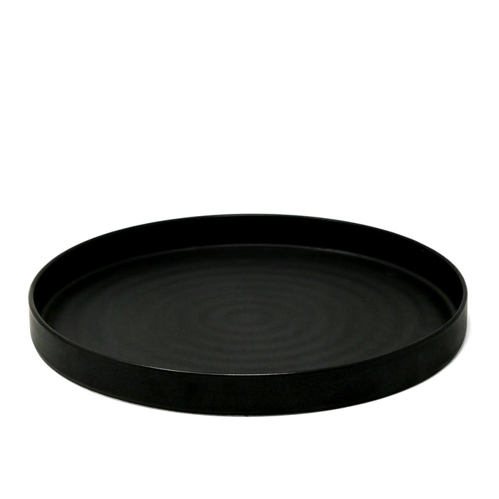 Nella 11" Round Matte Black Porcelain Silo Plate - 12/Case - SI-28 BK