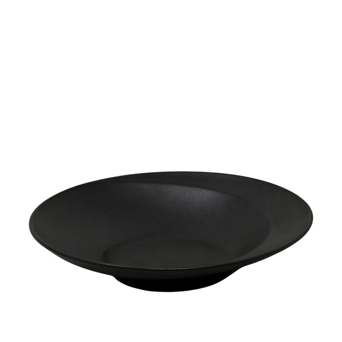 Nella 10.4" Round Matte Black Porcelain Spiral Pasta Plate -6/Case - SP2 BK