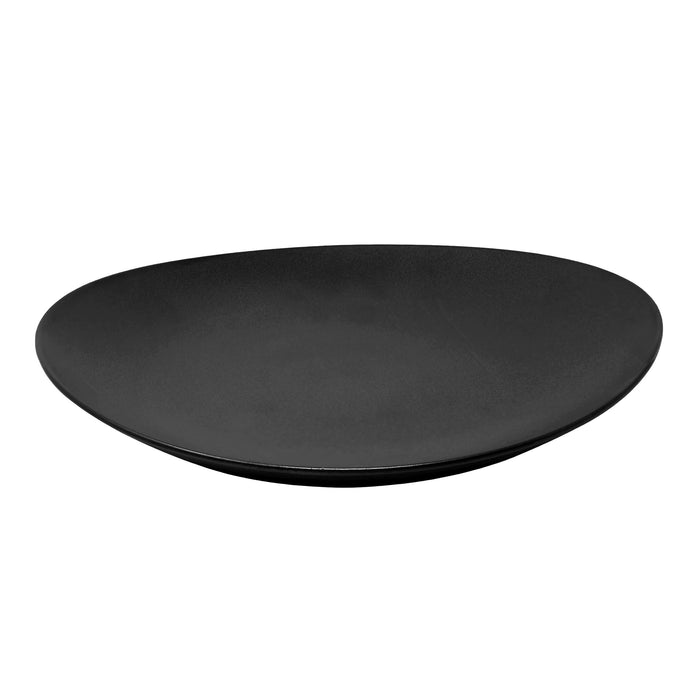 Nella 12" Matte Black Porcelain Steak Plate - 6/Case - ST02 BK