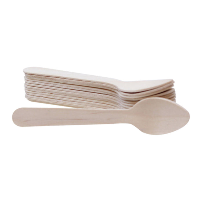 TableCraft BAMSP425 4.25" Disposable Wood Tasting Spoon - 100/Pack