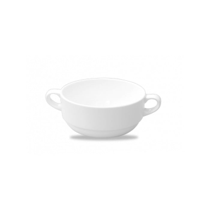 Churchill 10 Oz. Alchemy White Handled Consommé Bowl - 24/Case - APR AHCB1