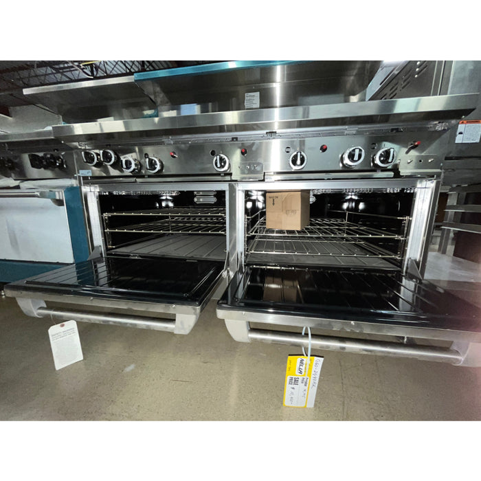 (USED) Garland G60-2G48RR 60" Natural Gas 2-Burner Range with 48" Griddle and 2 Standard Ovens - 214,000 BTU