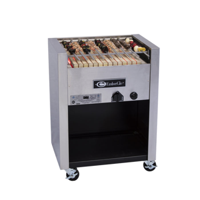 EmberGlo 25F-KABOB 26" Floor Model Radiant Natural Gas Open Hearth, Open Front Charbroiler - 39,600 BTU