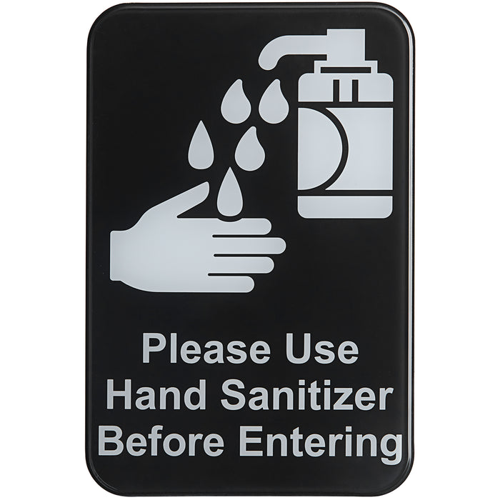 TableCraft 10594 6" x 9" "Please Use Hand Sanitizer Before Entering" Sign