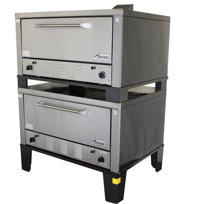 Peerless CW52B 50" Double High Deck Bake Oven -  60,000 BTU