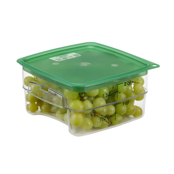 Cambro SFC2FPPP265 Camsquares FreshPro Translucent Easy Seal Covers for 2 and 4 Qt. Containers- Green