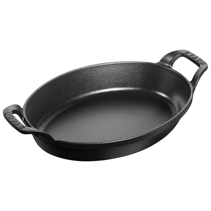 Staub 12" Black Cast Iron Oval Oven Dish - 40509-393