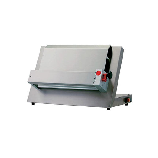 Somerset CDR-300 Stainless Steel Manual Countertop Dough Sheeter with 3.5  x 15 Synthetic Rollers - 115V, 1/2 HP