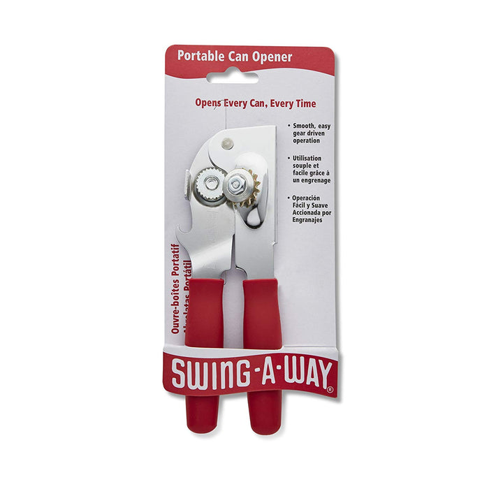 Swing-A-Way 407RD 8.5" Steel Portable Can Opener - Red Handle