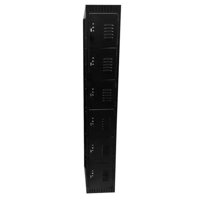 Nella 6-Tier, 1 Bank Black Steel Lockers - 43403