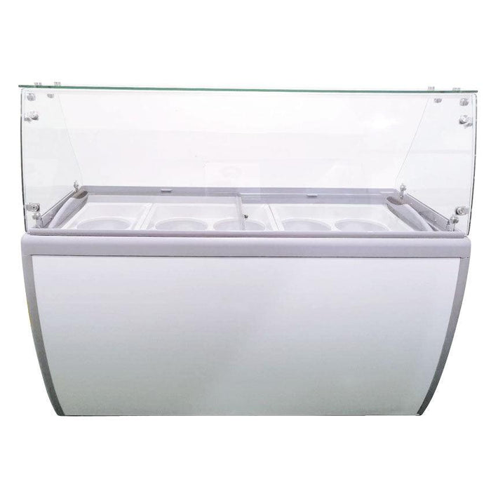 Nella 60" Ice Cream Dipping Freezer with Flat Sneeze Guard - 44589