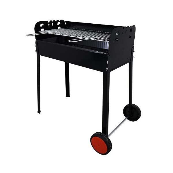 Nella 29.5" Painted Steel Charcoal BBQ Grill With Double Braizer and Wheels - 47313