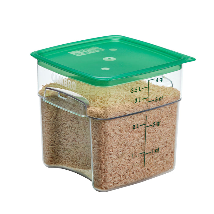 Cambro SFC2FPPP265 Camsquares FreshPro Translucent Easy Seal Covers for 2 and 4 Qt. Containers- Green