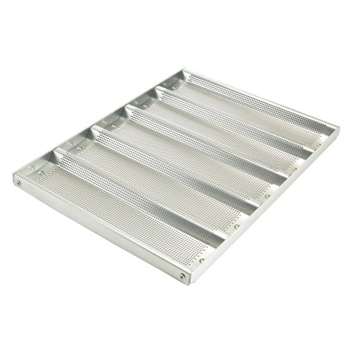 Winco ABPN-5H 5-Slot Wide Aluminum Baguette Pan