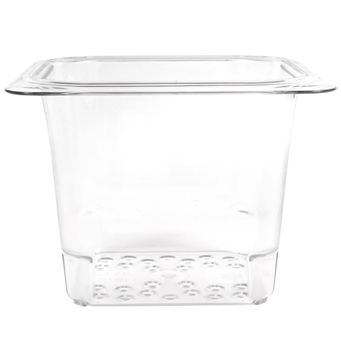 Cambro Camwear 65CLRCW135 5" Deep Clear Polycarbonate Colander Pan - 1/6 Size