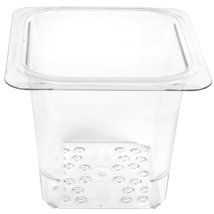 Cambro Camwear 65CLRCW135 5" Deep Clear Polycarbonate Colander Pan - 1/6 Size