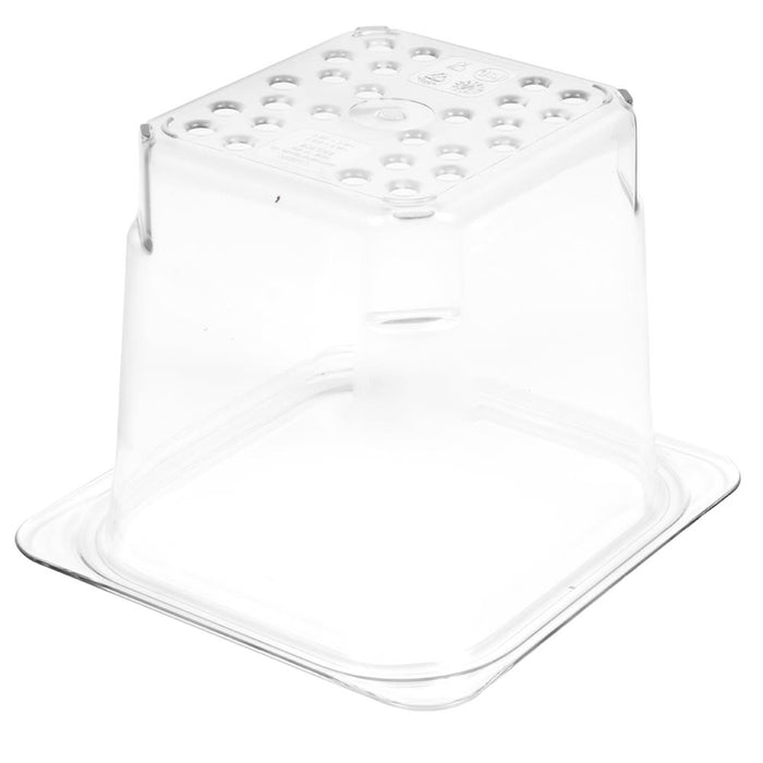 Cambro Camwear 65CLRCW135 5" Deep Clear Polycarbonate Colander Pan - 1/6 Size