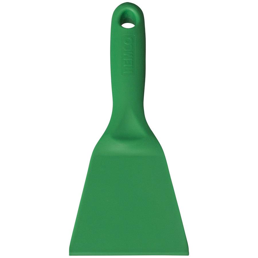 Fox Run 4 1/2 x 4 1/4 Gray Plastic Dough Cutter / Bench Scraper with  Green Silicone Handle