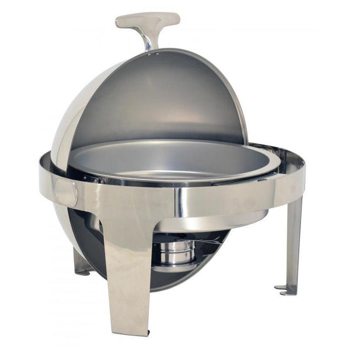 Nella 6 Qt. Stainless Steel Round Chafing with Roll Top Lid - 80527