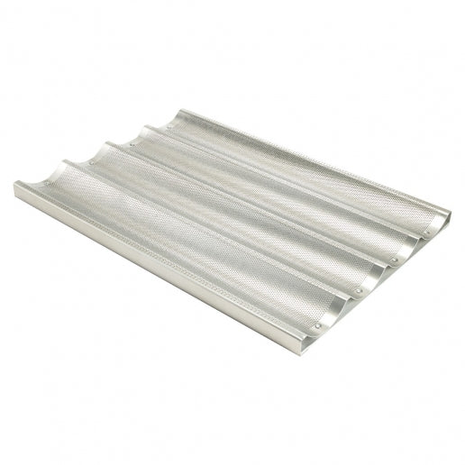 Winco ABPN-4 4-Slot Wide Aluminum Baguette Pan