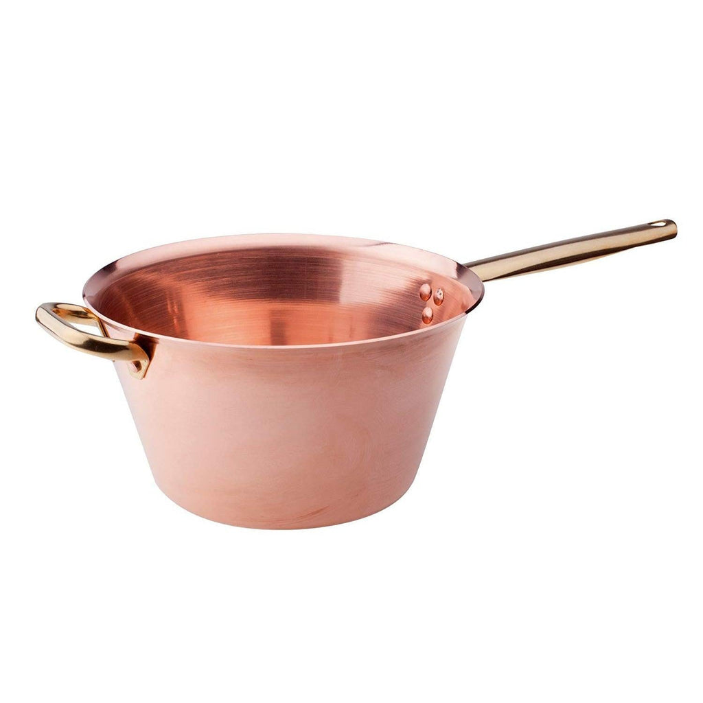 Pan set in smooth tinned copper for induction by Pentole Agnelli