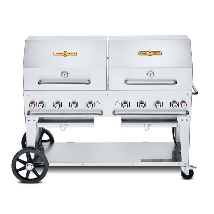 Crown Verity CV-MCB-60RDP-NG 60" Mobile BBQ Grill with Roll Dome Package - Natural Gas