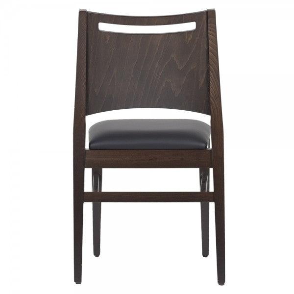 Nella Carlton Black Vinyl Seat with Espresso Frame Restaurant Chair