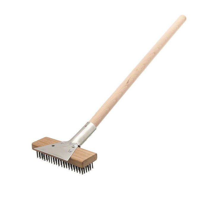 Nella 30" Carbon Steel Broiler Brush with Horizontal Scraper