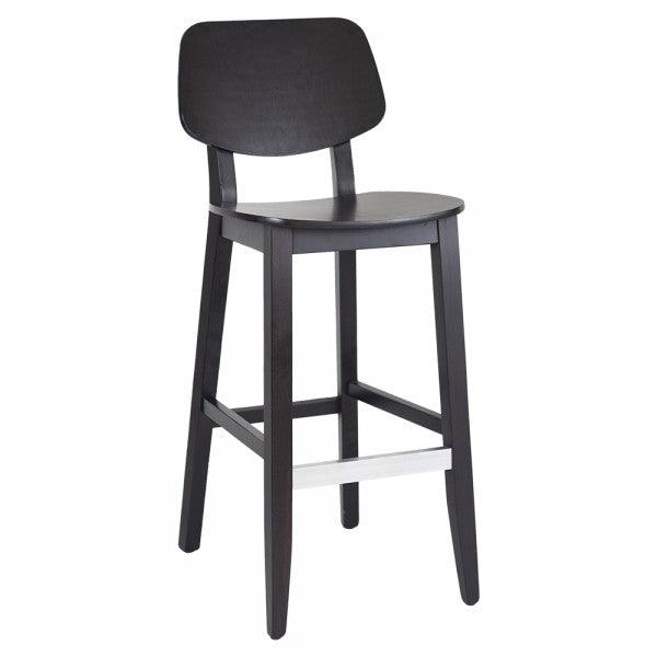 Nella Clara Dark Brown Wood Bar Stool