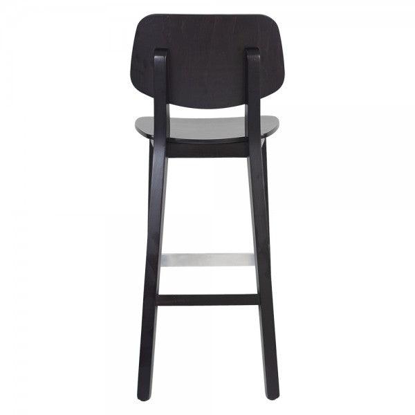 Nella Clara Dark Brown Wood Bar Stool