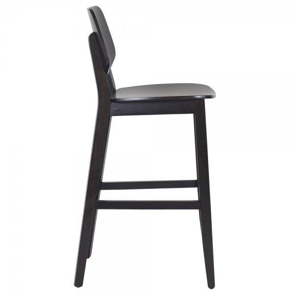 Nella Clara Dark Brown Wood Bar Stool