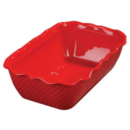 Winco CRK-10R 5 lb. Red Tulip Deli Crock