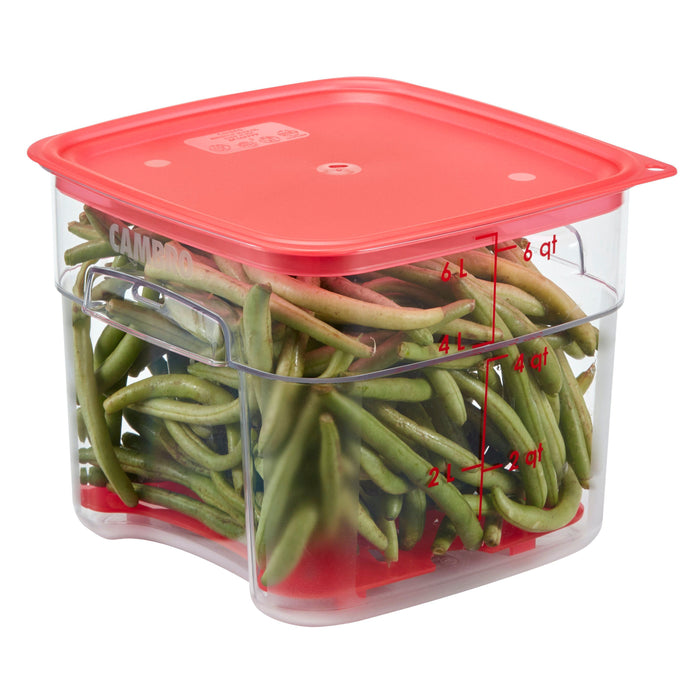 Cambro 6SFSFPDPP266 Camsquares FreshPro Translucent Drain Shelves for 6 and 8 Qt. Containers - Red