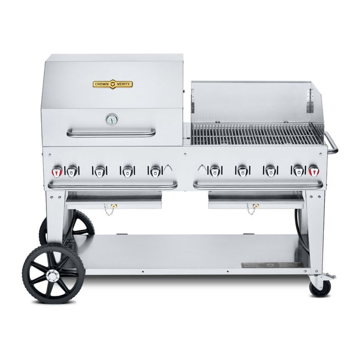 Crown Verity CV-MCB-72RWP-LP 72" Mobile BBQ Grill with Dome and Wind Guard Package - Liquid Propane