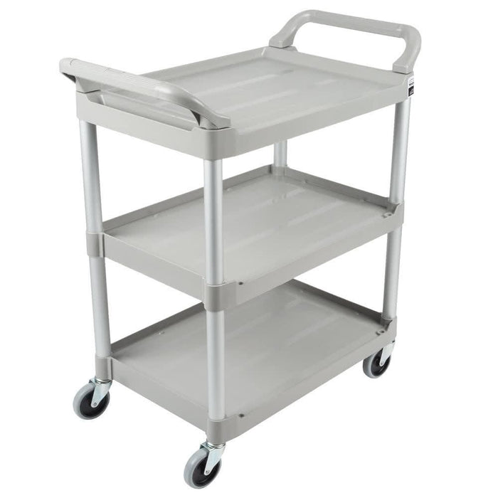 RUBBERMAID FG342488PLAT 33" x 18" x 37" PLATINUM THREE SHELF UTILITY CART